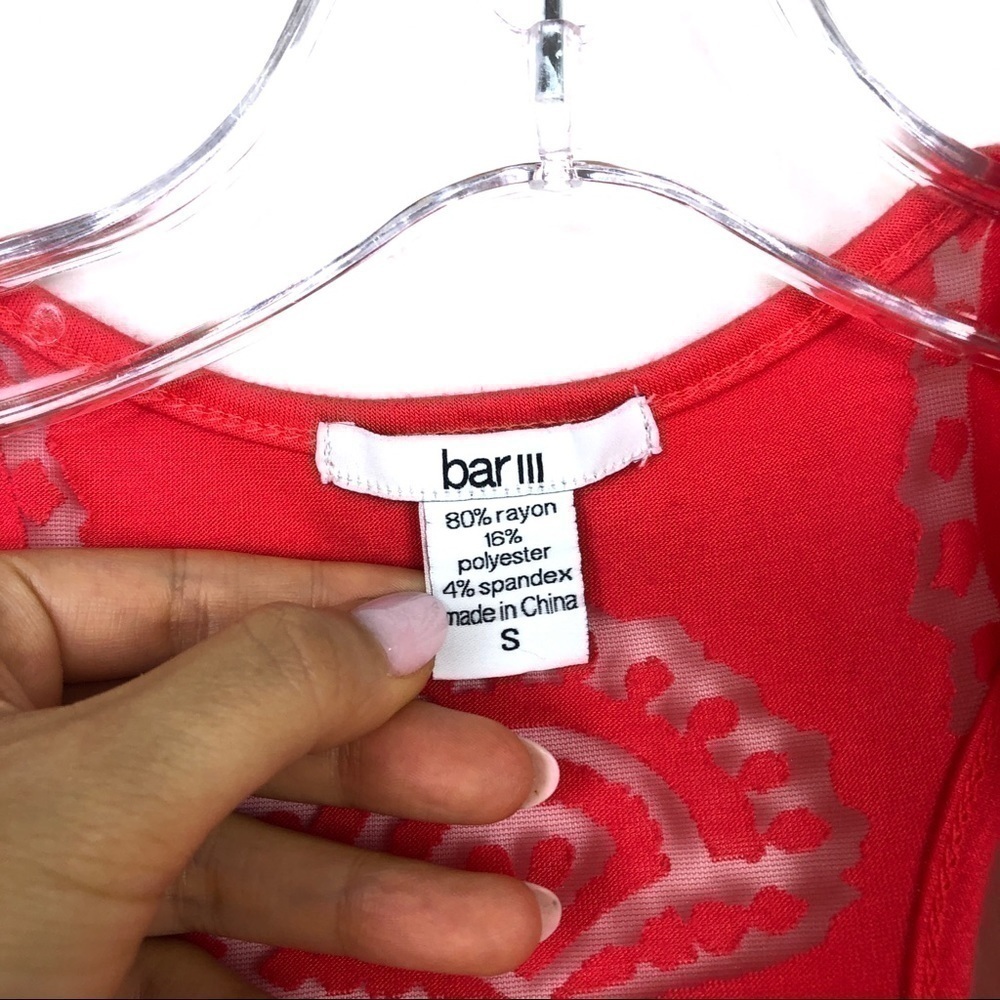 Bar III coral laser Cut Out Tank top - Picture 4 of 7